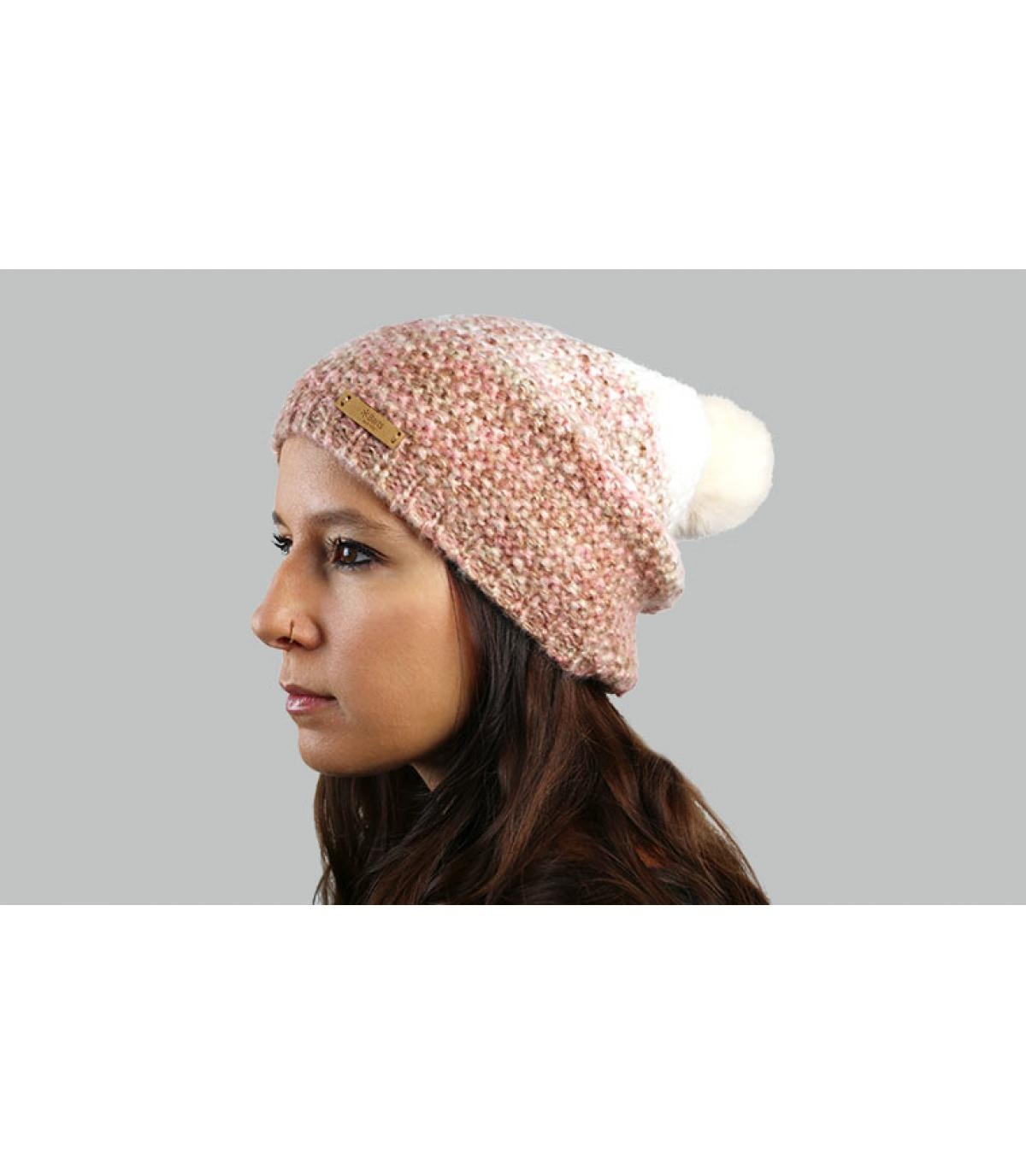 bonnet long dégradé rose Tulip Beanie pink